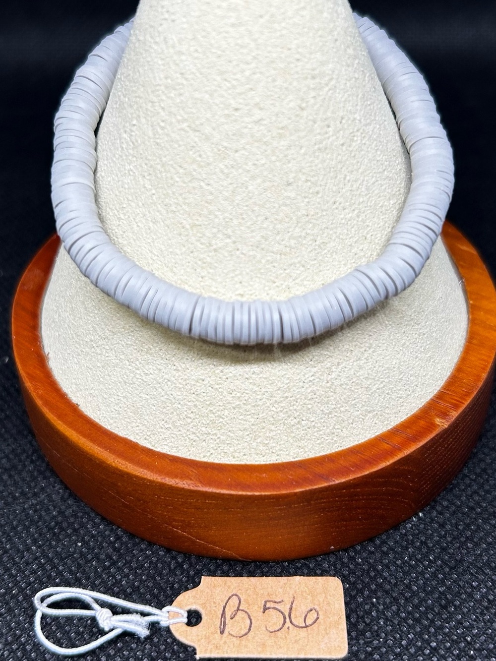 Light Gray Heishi Stretch Bracelet